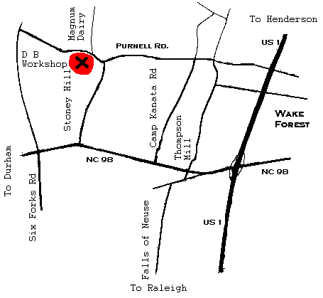 Map to D B Workshop